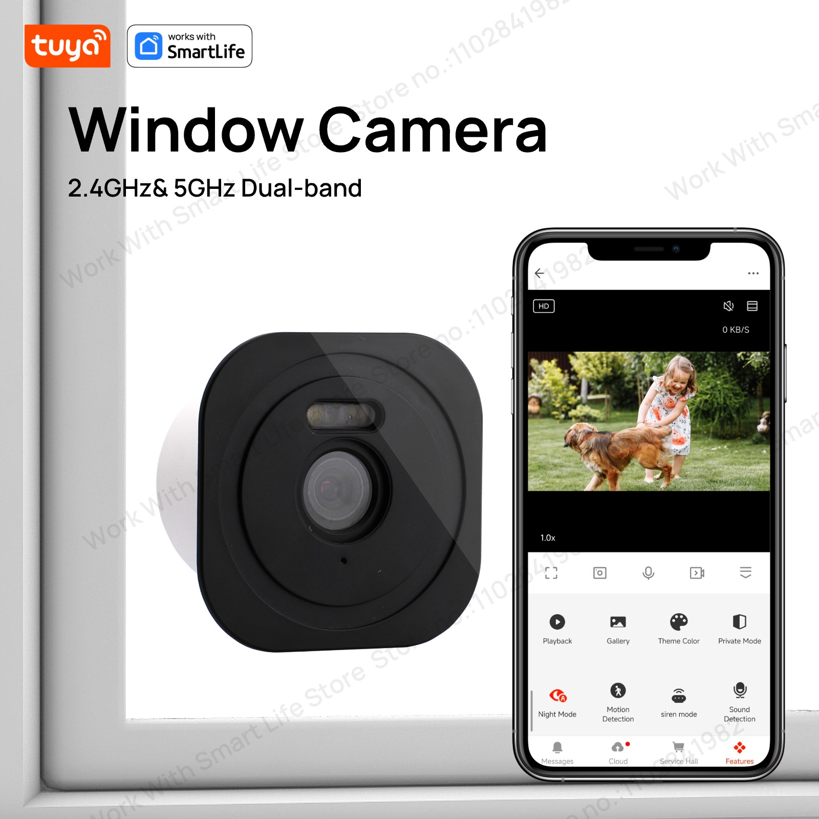 Smart Home Os - 3MP 2K Tuya Window Camera,2.4GHz &