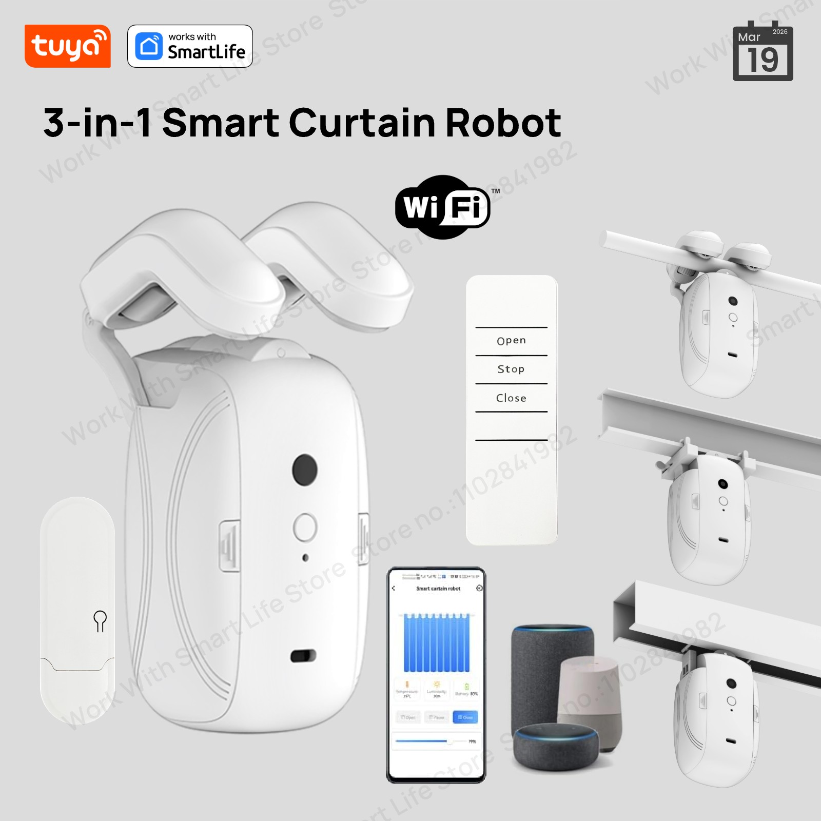 Smart Home Zentrale - 1/2PCS Tuya Smart WiFi Curtain Robot