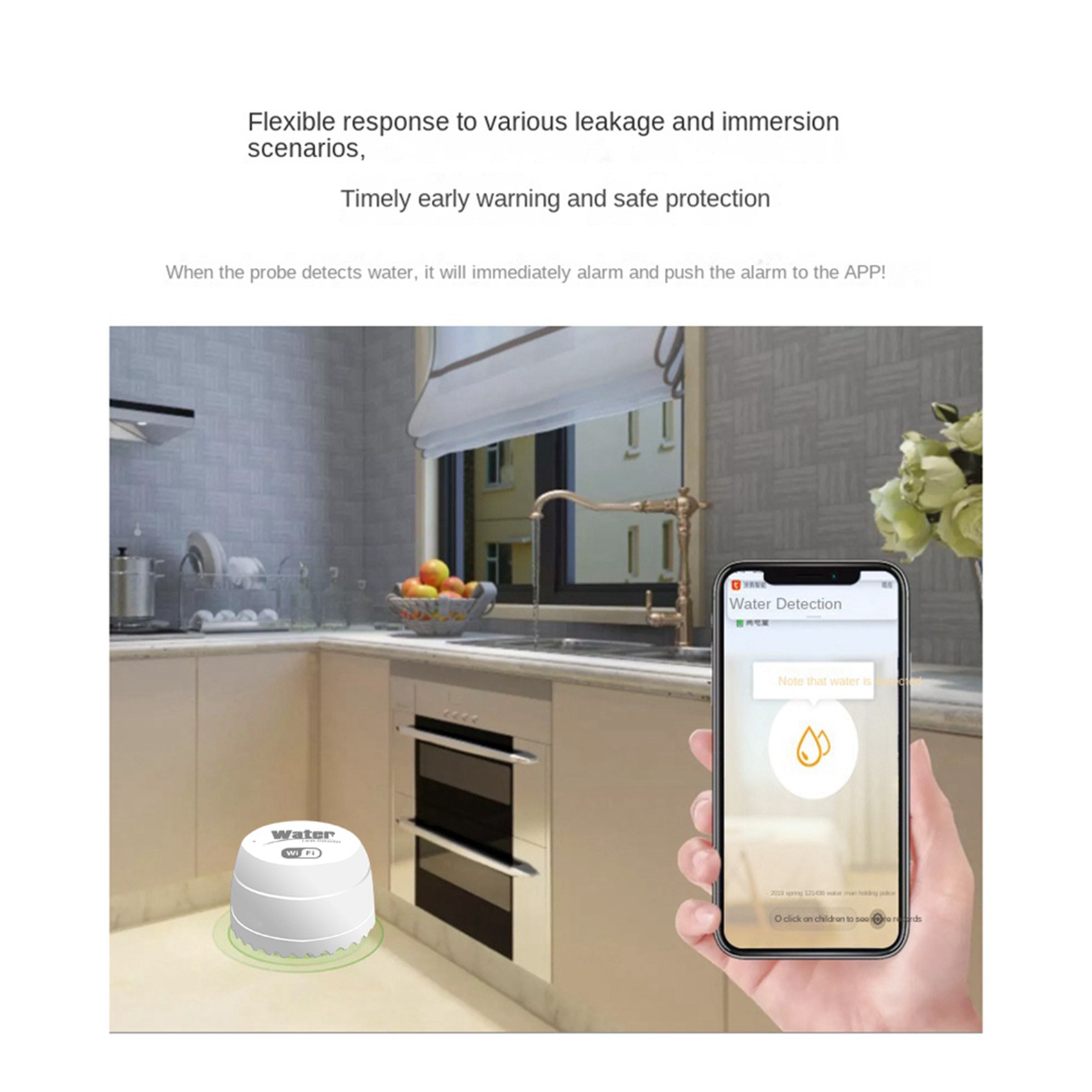 Wifi Water Leak Detector - ABKW-3X Wifi Crow Smart Water Detector