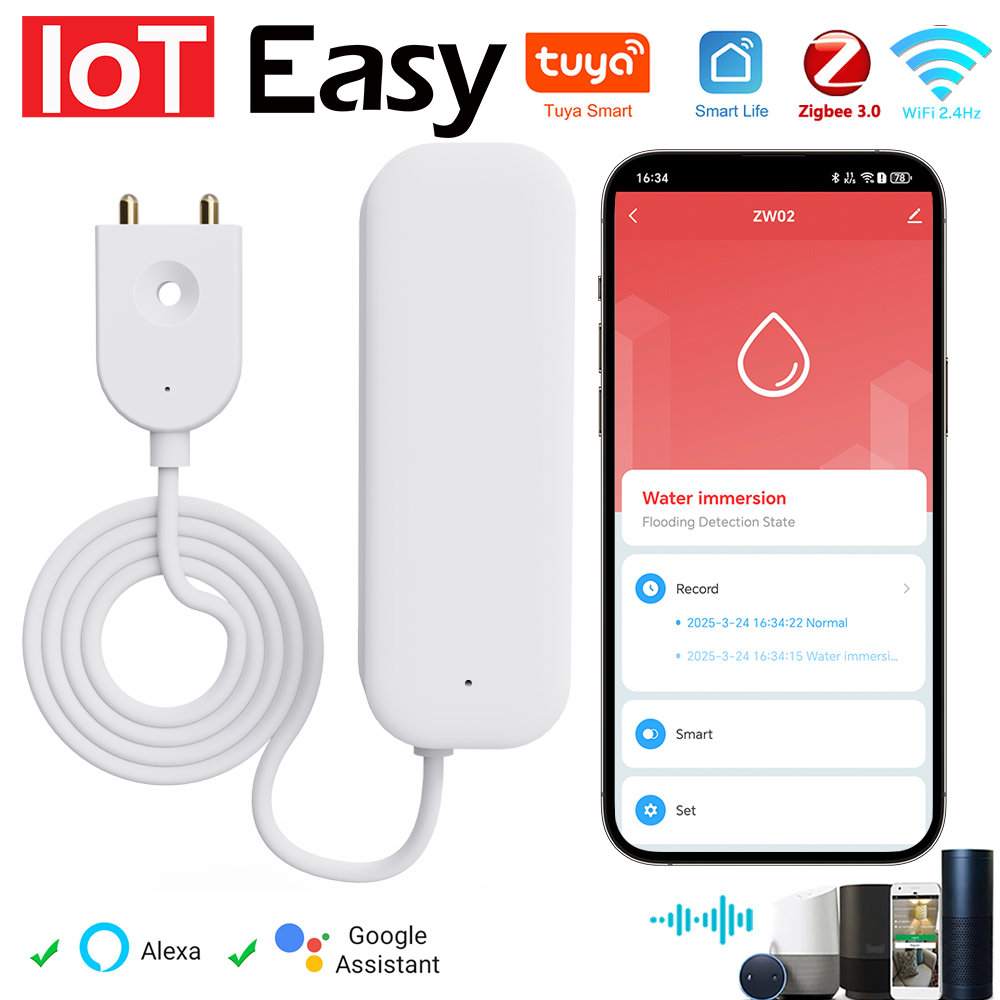 Wifi Water Leak Detector - Tuya WiFi ZigBee Water Sensor Leakage