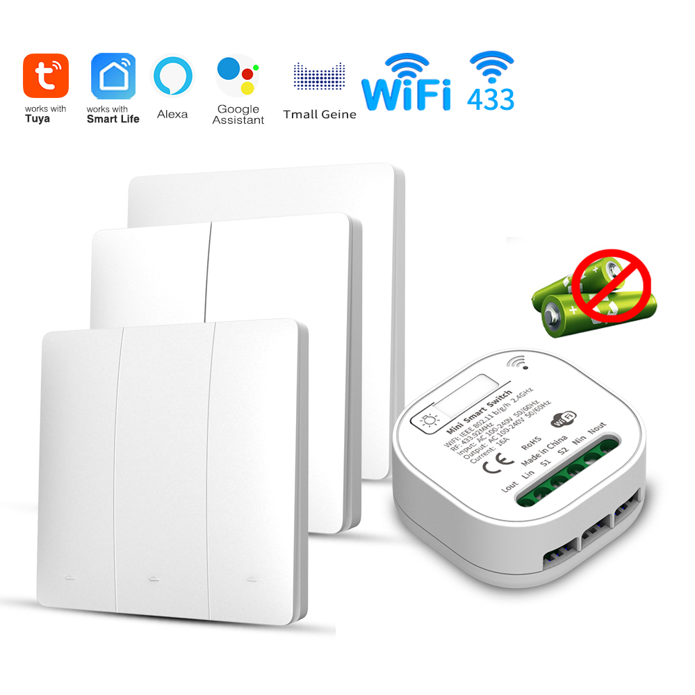 Smart Home Energy - Tuya WiFi Smart Self-Powered Light Switch,Kinetic