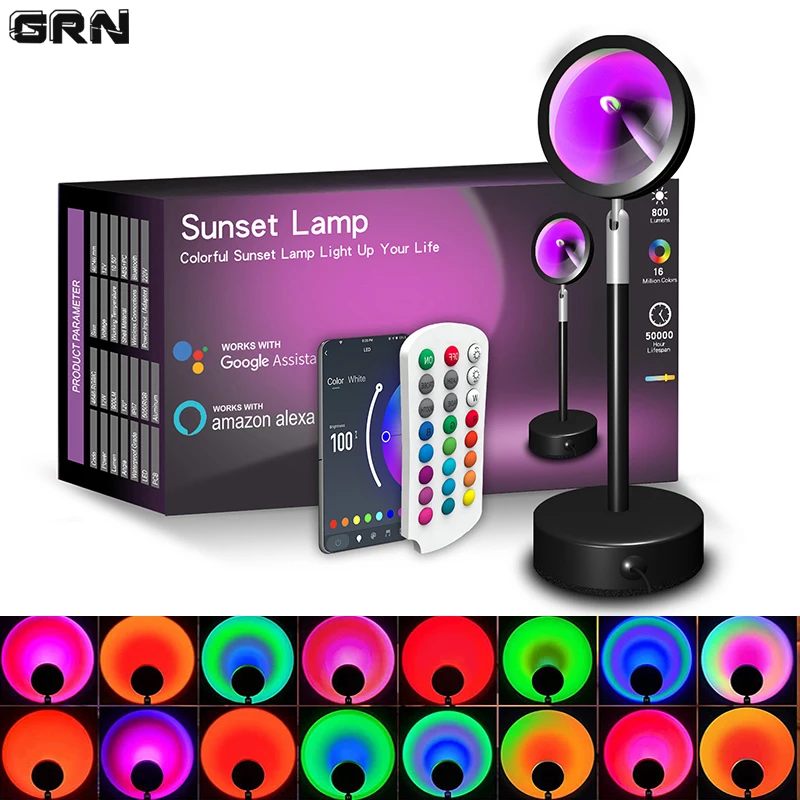 Smart LED Sunset Lamp Colorful - Smart Home Solution review and price
