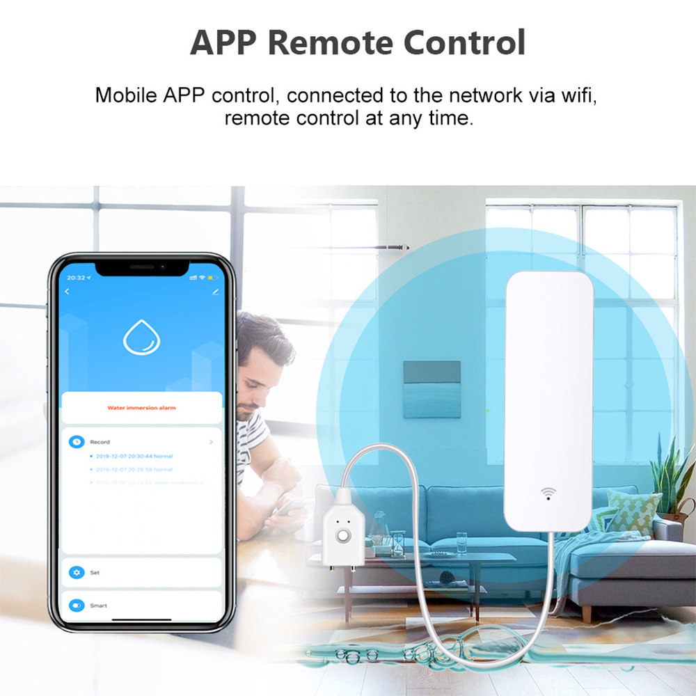 Tuya WiFi Water Leak Sensor, W - Smart Home Green review and price