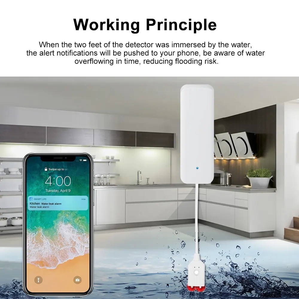 Tuya WiFi Smart Water Leak Sen - Wifi Water Leak Detector review and price