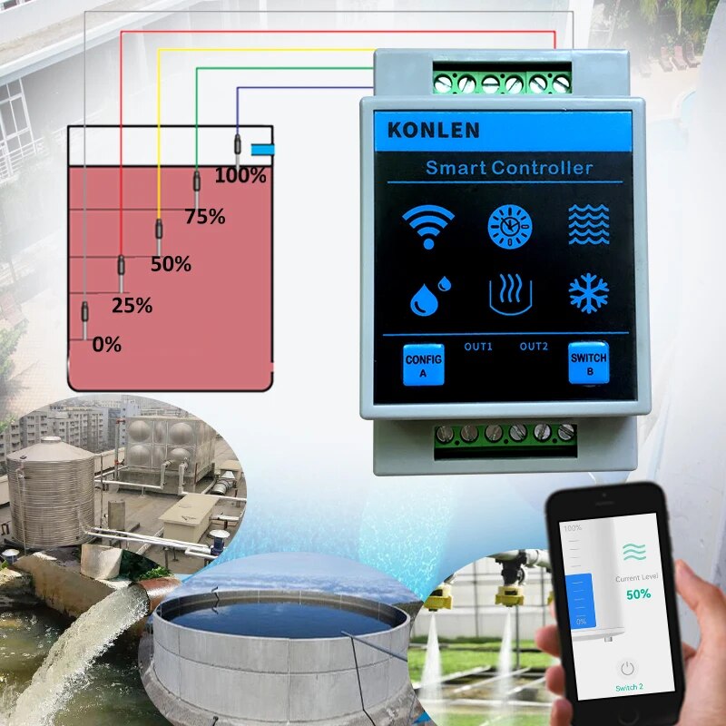 KONLEN Tuya Water Level Sensor - Wifi Water Leak Detector review and price