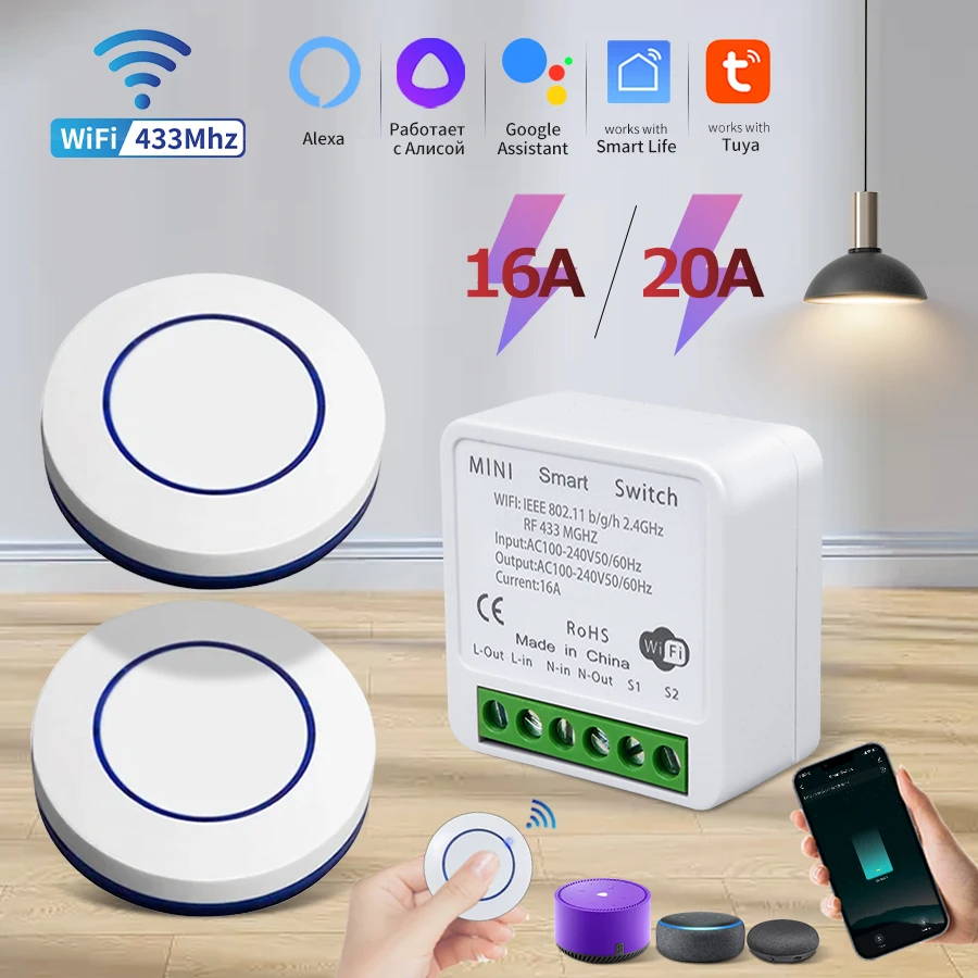 16A/20A RF433Mhz Work With Tuy - Smart Home Miniature review and price